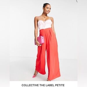 Collective The Label Petite Jumpsuit Baby Red /Pink Size 4 NWT